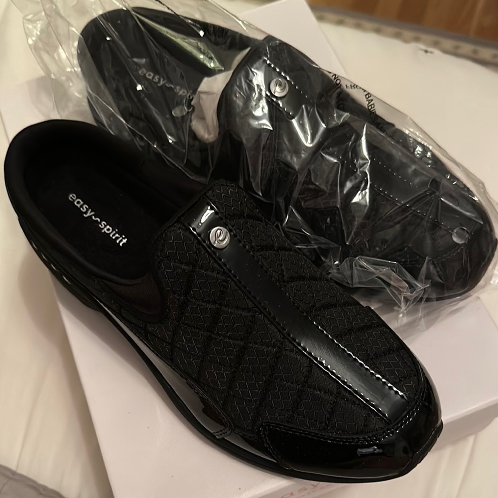 Easy Spirit Black Quilted Mules